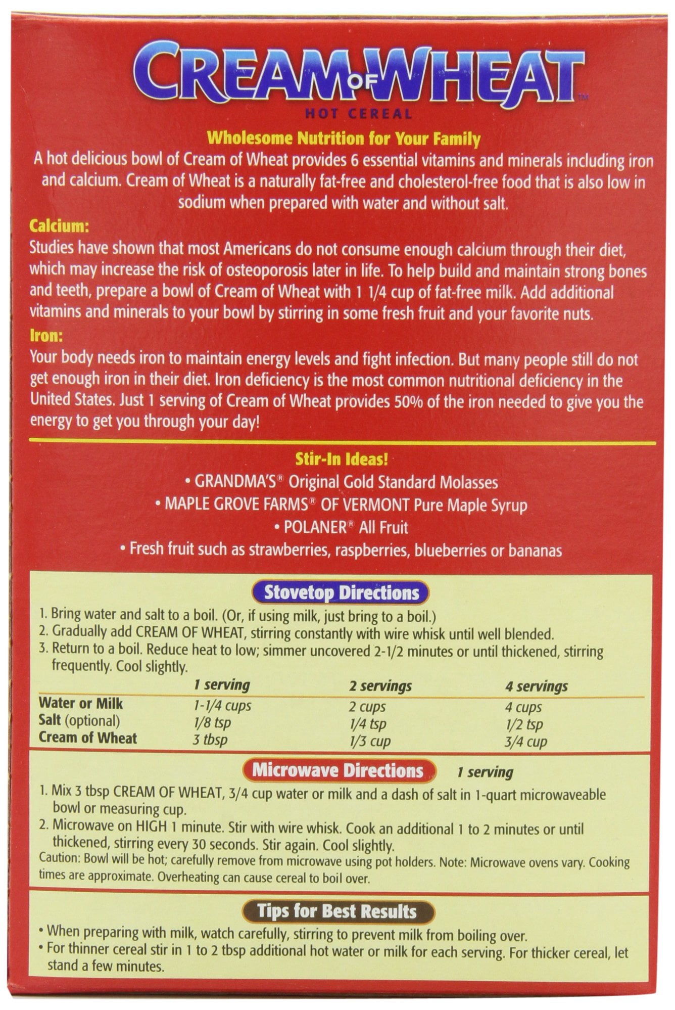 Cream of Wheat Stove MSF2&nbsp;Top Hot Cereal, Original, 2 1/2 Minute Cook Time, 28 Ounce (Pack of 4)