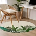 thumbnail image 4 of Round Rugs 3Ft, Palm Leaves Tropical Round Area Rug Washable Indoor Throw Carpet, Beige Summer Watercolor Botanical Small Non Slip Circle Rug for Bedroom Living Room Home Decor Aesthetic, 4 of 8