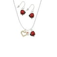 thumbnail image 2 of Delight Jewelry Goldtone Small Crystal Heart with Nurse Hat Red Lucky Ladybug Necklace and Dangle Earrings Set, 2 of 6