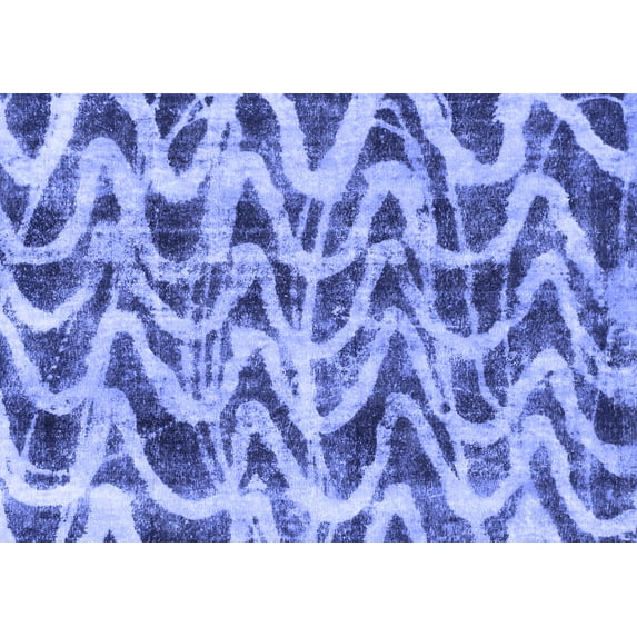 Ahgly Company Indoor Rectangle Abstract Blue Modern Area Rugs, 7' x 10'