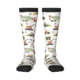 thumbnail image 2 of Lsque Excavator Printed Crew Socks Men's Women's LightWeight Thin Casual Calf Socks ,Knee High Socks,Cotton Socks, 2 of 9
