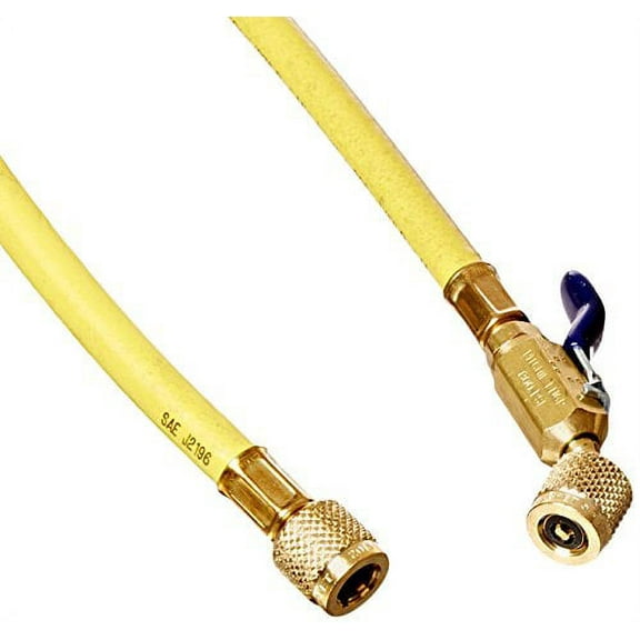 Yellow Jacket 29110 Plus II 1/4" Hose with Compact Ball Valve, 10', Yellow