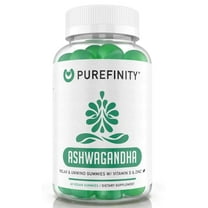 PUREFINITY Ashwagandha Gummies with Vitamin D & Zinc – Ashwagandha Supplement Gummies for Mood Support, Calming & Relaxing – Gluten Free, Non-GMO, Vegan – 60 Gummies