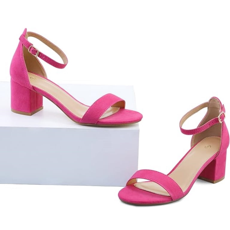 Candies Womens open toe Block Heels Ankle Strap Sandals Size 9.5M Candies Black Open Toe Suede Pumps Heels Women main image 4