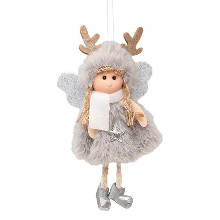 

Whigetiy Christmas Angel for Doll Antler Hat Hanging Pendant for Xmas Tree Home Party Garden Front Door Decoration Plush Toy