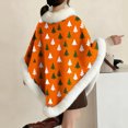 thumbnail image 4 of Yeahitch Womens Shawls Christmas Tree Print Comfy Cozy Plush Fleece Fall Winter Warm Womens Tops Cozy Fluffy Fleece Shawl Cape, 4 of 6