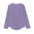 thumbnail image 5 of Tunic Tops, Comdrip Long Sleeve Shirts for Women Crew Neck Casual Fall Fashion Blouses Basic Tops Work Clothes Womens Tunic Tops Purple XL, 5 of 9