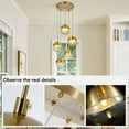 thumbnail image 4 of AFANQI 5-light ball-shaped restaurant glass chandelier, hallway hanging lighting fixture, 4 of 9