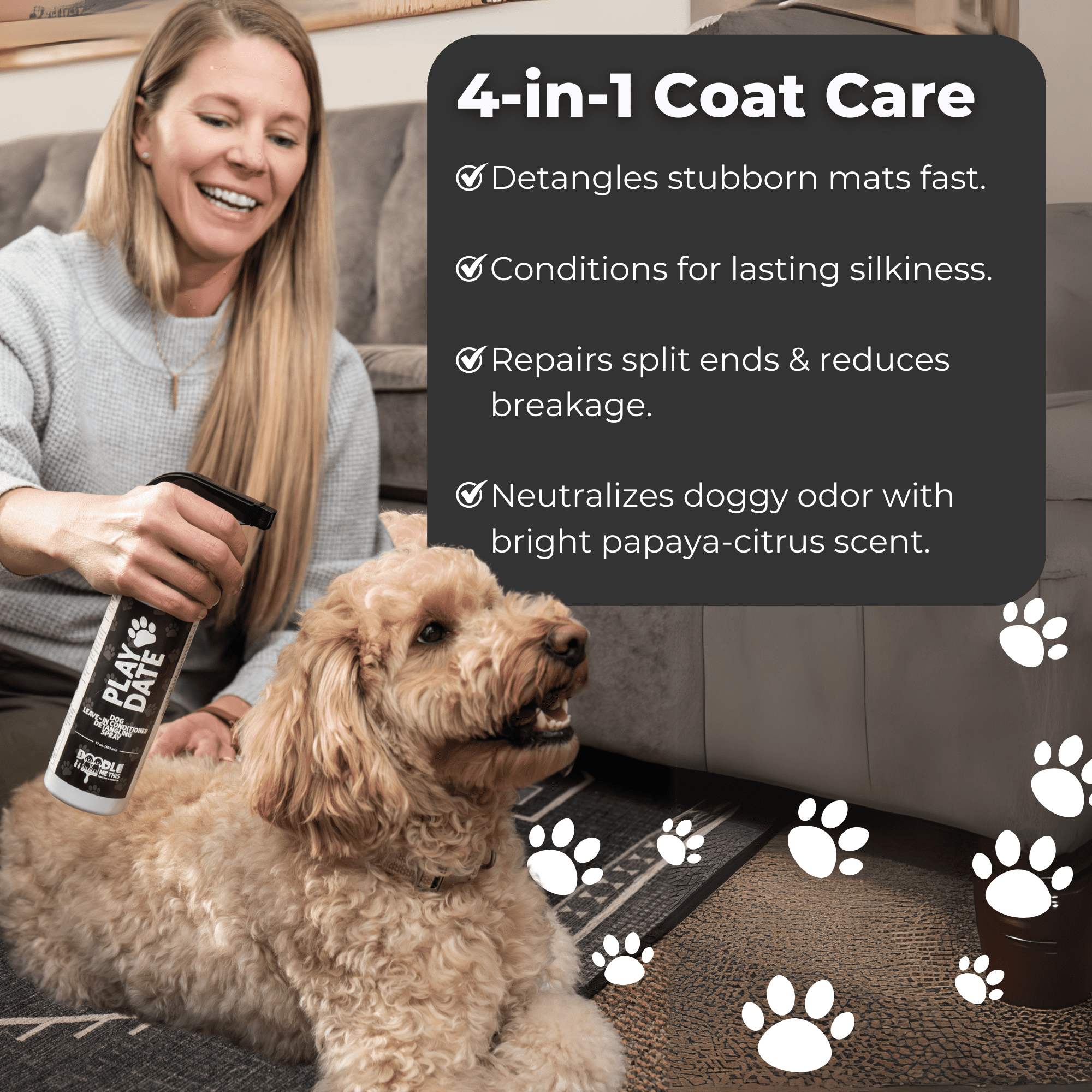 Doodle Me This Kingston & Hamilton Dog Leave in Conditioner Spray - Papaya Citrus - 17 oz