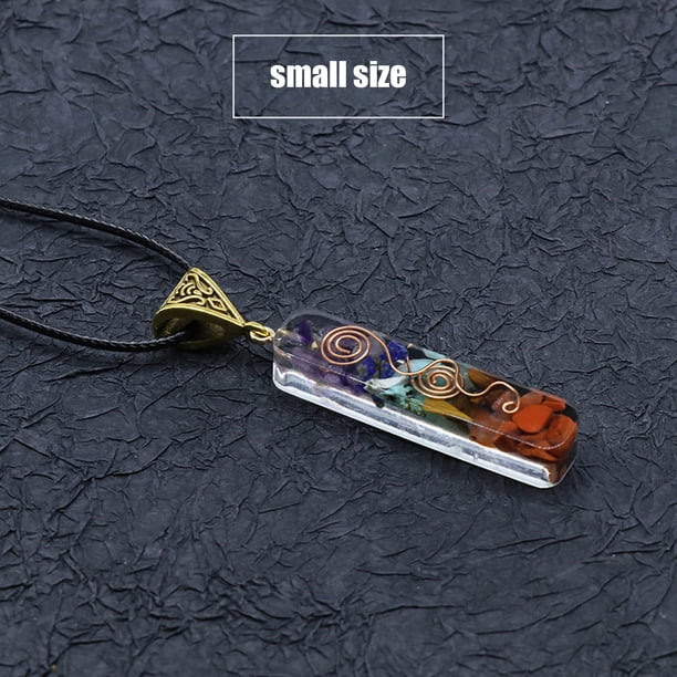 Collar para mujer, joyería para mujer, joyería para mujer, collar de piedra triturada de colores, colgante de piedra natural envuelto en caucho de resina, colgante de piedra