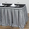 thumbnail image 2 of Efavormart Checkered Table Skirt | 21FT | White/Black | Buffalo Plaid Gingham Polyester Table Skirts, 2 of 6
