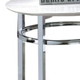 thumbnail image 2 of 23 Inch Round Faux Marble Top End Table, White and Chrome- Saltoro Sherpi, 2 of 5