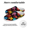 thumbnail image 6 of Daiia Rainbow Colorful Maple Leaves Print Women’s Fuzzy Slippers Memory Foam Lightweight House Shoes Cozy Loafer Flannel House Shoes-46/47, 6 of 7