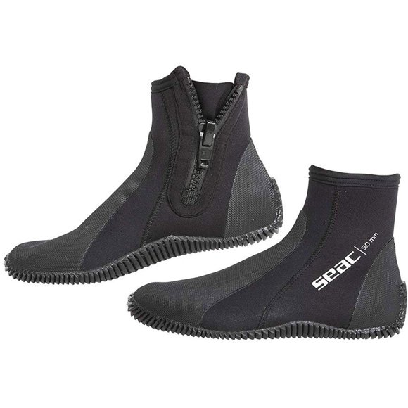 Bota de buceo SEAC Regular de 5 mm con suela antideslizante de neopreno premium S Negro (0210050064040A)