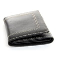 thumbnail image 3 of Men's Leather Trifold 4 Credit Card 1 ID Window Stitched Exterior Black Wallet 3.5 x 4 inches, 3 of 3