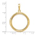 thumbnail image 4 of 14k Yellow Gold Quad Twist Edge Prong Setting Coin Bezel Pendant Mounting - Fits 22mm, 4 of 4