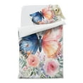 thumbnail image 2 of Butterfly and Flower Duvet Cover and Pillowcase Set for Single Bedding, Bedroom Accessories for Kids Teens, 2 of 5