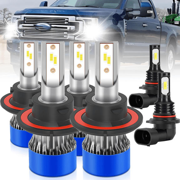 For 2005-2022 Ford F250 F350 F450 F550 Super Duty LED Bulb set, High Beam H13, Low Beam 9008, Fog Light 9145,Pack of 6