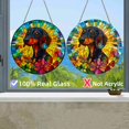 thumbnail image 5 of Stained Glass Suncatcher Panel Dachshund Short Hair Handmade Glass Wingdow Hanging Suncatcher Ornaments Crafts Kits for Memorial and Garden Indoor Decor 6.3"-4, 5 of 8