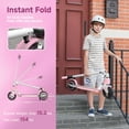 thumbnail image 5 of Electric Scooter for Kids Ages 6-14,200W Foldable E-Scooter with 3 Speeds (5/8/12 Mph),LED Display,Colorful Lights,Gift for Kid,Pink, 5 of 8