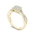 thumbnail image 2 of 3/8 Carat T.W. Diamond Criss-Cross Shank Halo Cluster 10kt Yellow Gold Engagement Ring, 2 of 5
