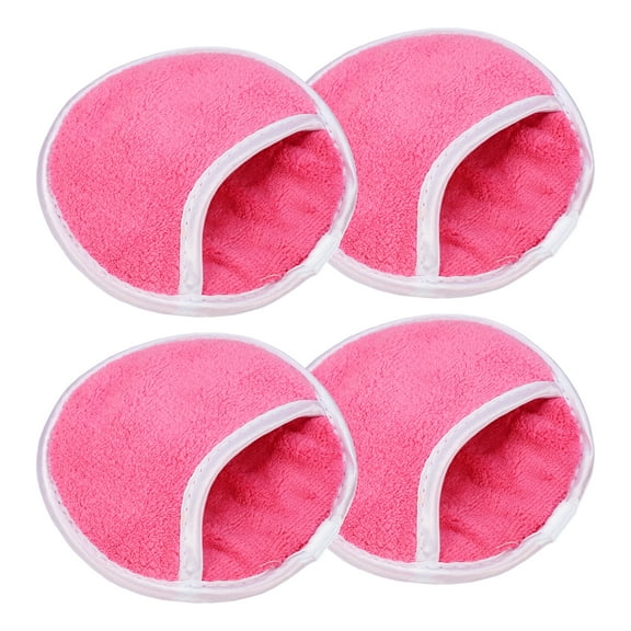 Unique Bargains 4 Pcs Face Wash Sponges Face Sponges for Cleansing Daily Exfoliating Reusable Makeup Remover Rose Red