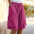 thumbnail image 7 of YanHoo Cargo Shorts for Women High Waisted Drawstring Bermuda Shorts Casual Outdoor Hiking Athletic Short Pants with Pockets, 7 of 7