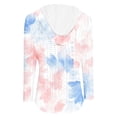 thumbnail image 5 of Olyvenn Eyelet Hooded Sweatshirt Pullover Women,Fleece Blend Fitted Crew Neck Drawstring Kangaroo Pocket Floral Pullover White XL, 5 of 5