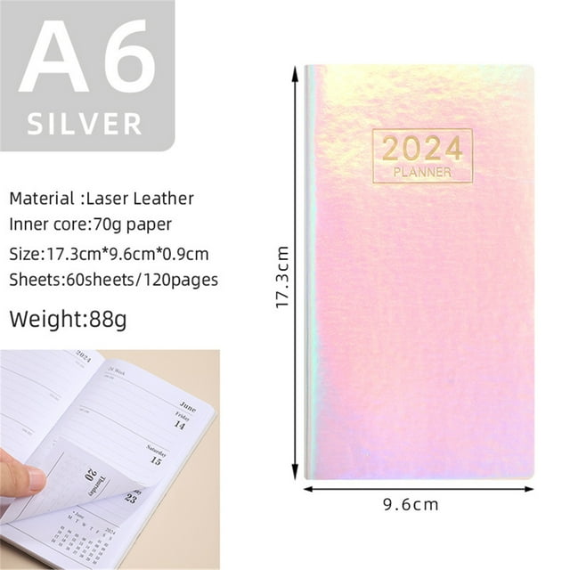 Planner 2024 A6 Mini Notebook Organizer Planner Daily Planner Notebook Travel Diary on Clearance