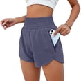 thumbnail image 2 of Inglocry Womens Athletic Shorts High Waisted Running Workout Gym Sports Quick Dry Shorts with Zipper Pocket 2026 Purple M, 2 of 4