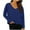 Blue, variant on Womens Long Sleeve V Neck T Shirts Solid Color Casual Flowy Shirt Spring Fall Fashion Loose Fit Basic Tees Tops