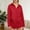 01 Red, variant on Women's Fashion Spring/Summer Long-Sleeve Maxi Button-Down Pocket Solid Color Loose-Fit Waist-Defining Collared Shirt Top Navy XS