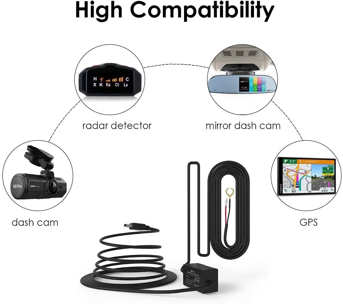Vantrue N2 Pro, N2, T2, N1 Pro, X4, X3 Dash Cam 10ft Mini USB 12V 24V ...
