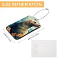 thumbnail image 5 of Sea Lion Square PU Leather Luggage Tags, 2 Pack, with Privacy Cover and Stainless Steel Ring - Suitable for Travel, Backpack, Handbag - Bag Tags, Handbag Tags, 5 of 7