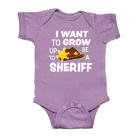 

Inktastic I Want To Grow up To Be A Sheriff Gift Baby Boy or Baby Girl Bodysuit