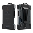 thumbnail image 2 of Cartera minimalista para hombre - Cartera delgada de metal de aluminio con clip para dinero con portatarjetas de identificación transparente, billetera de fibra de carbono, bloqueo RFID, 2 of 5