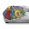 thumbnail image 3 of Zoo Soft Flannel Fleece Throw Blanket, Zoo Sign with Various Animals Mascot Cartoon Characters Playful Kids Room Print, Cozy Plush for Indoor and Outdoor Use, 50" x 70", Multicolor, by Ambesonne, 3 of 6