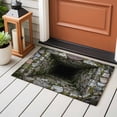thumbnail image 4 of 3D Optical Illusion Entryway Rug 2'x3'&nbsp; Non Slip Front Door Mats, Visual Trap Looks Like Holes Teal Entrance Rugs Indoor Outdoor Carpet, Washable Floor Mats Small Area Rug for Bedroom Kitchen, 4 of 8