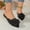 leopard, variant on Women's Leopard Closed Toe Mules Slippers - Black Flower Flat Heel Slip-On Shoes for Summer Casual Wear