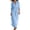 A-Light Blue, variant on MaFYtyTPR Women's 3/4 Sleeve Maxi Dress Turn Down Collar V-Neck Puff Sleeved Loose Linen Sundress For Summer Daily Wear A-White M