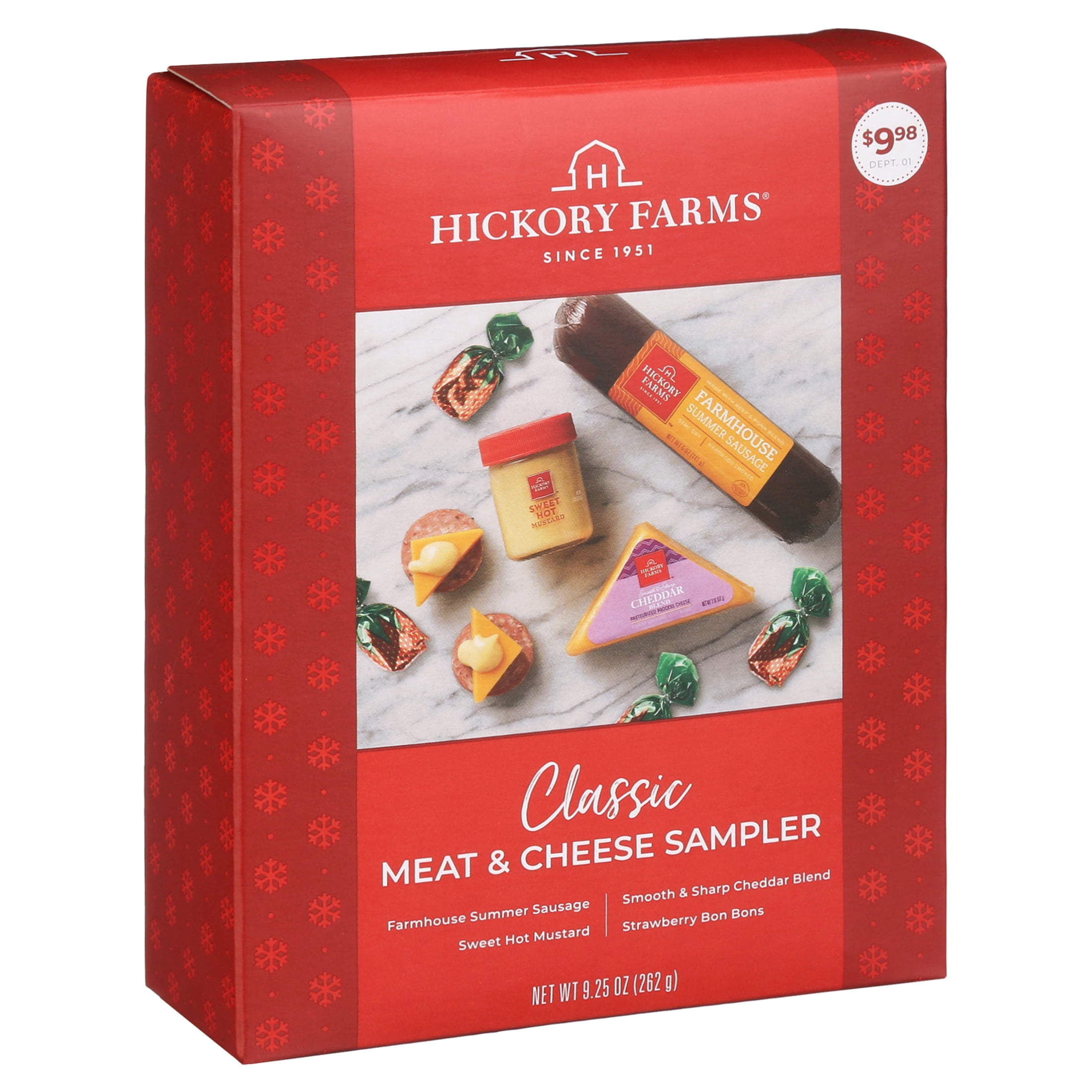  Hickory Farms Hot & Spicy Beef Sampler Gift Box with Added Bon  Bons, 2 Spicy Summer Sausages, Jalepeno Cheddar and Smoked Cheddar Cheeses,  Srirachi Mustard and Sweet Strawberry Bon Bons! 