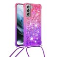 thumbnail image 2 of Funda para Samsung Galaxy S21 FE 5G Brillantina Líquida Divertida Reluciente y con Cristales en Movimiento Cuerpo Cruzado con Cordón Ajustable, 2 of 5