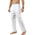 thumbnail image 2 of Innerwin Bottoms Solid Color Men Pants Outdoor Elastic Waist Loose Trousers White L, 2 of 7