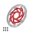 thumbnail image 1 of Rotor de freno de disco de bicicleta de 160 mm, componente premium hueco, repuesto de rotor de freno de bicicleta Rojo, 1 of 9