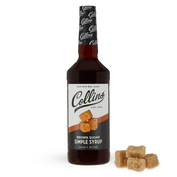 Collins Brown Sugar Simple Syrup for Cocktails, Coffee Iced Tea Baking 32oz