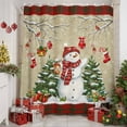thumbnail image 2 of Shower Curtains Sets for Bathroom Decor Vintage Snowman on Linen Waterproof Bathroom Curtain with Hooks, Red Black Striped for Bathroom Decor,72x72IN, 2 of 9