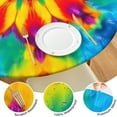 thumbnail image 4 of Tie Dye Colorful Flower Pattern Round Fitted Tablecloth with Elastic Edge,Dining Table Cover Waterproof,Outdoor Round Tablecloth for Camping,Dining,Indoor and Outdoor, 4 of 7