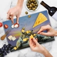 thumbnail image 4 of Safari Cutting Board, Tiger Lying on Wood Blue Sky Colorful Sunset Pose Strpies Claws, Decorative Tempered Glass Cutting and Serving Board, Large Size, Lavender Mustard, by Ambesonne, 4 of 5