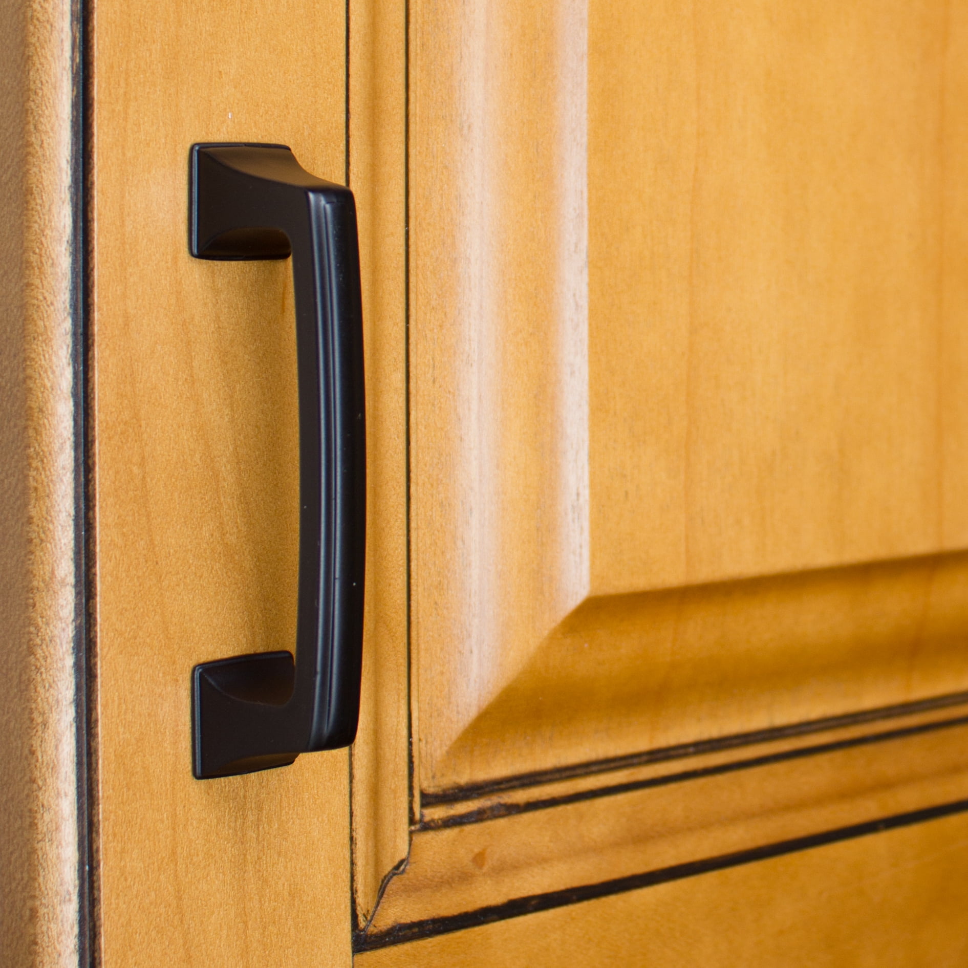 GlideRite 3 in. Center Classic Base Pull Cabinet Hardware Handle, Matte Black