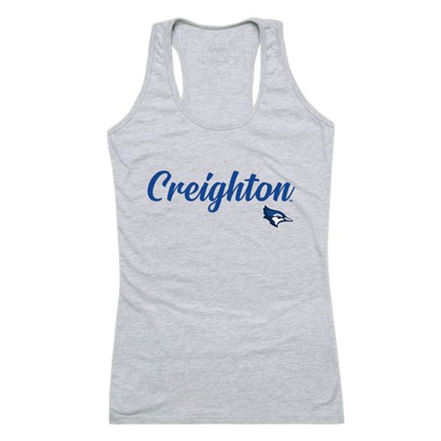 W Republic 557-118-HGY-04 Creighton University Womens Script Tank Top, Heather Gray - Extra Large